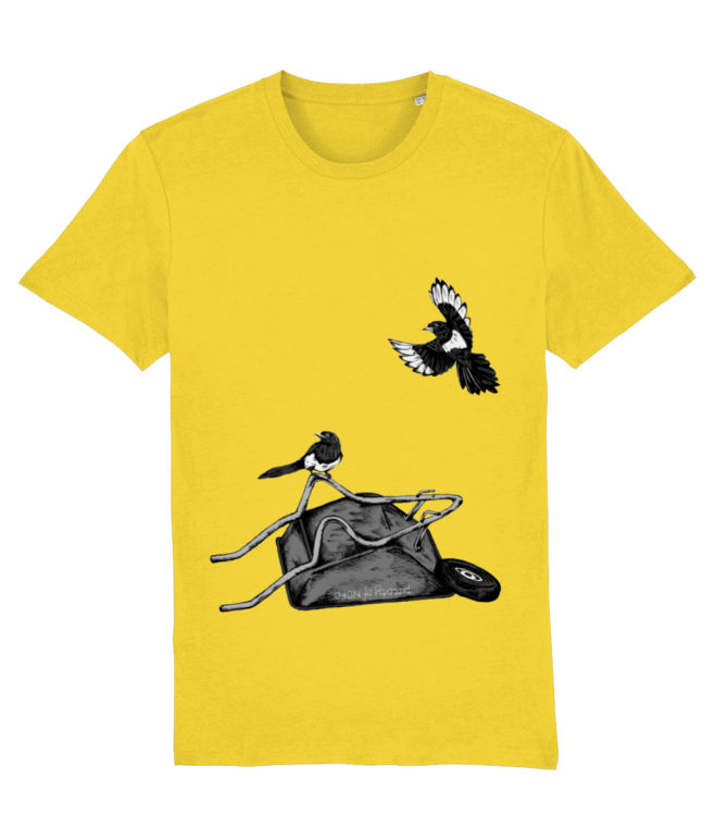 Wheelbarrow Magpies Golden-Yellow T-Shirt