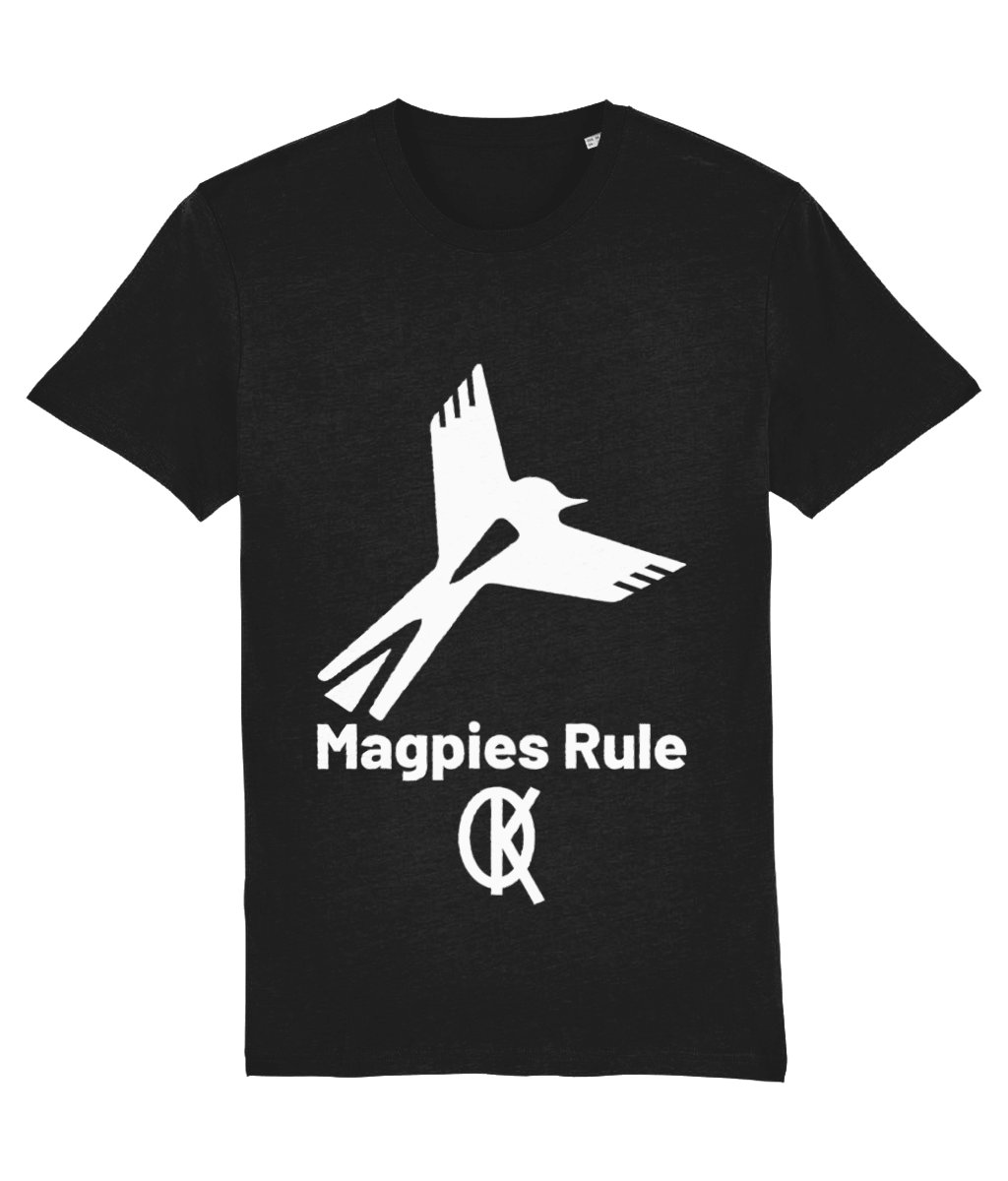 Magpies Rule OK Black T-Shirt