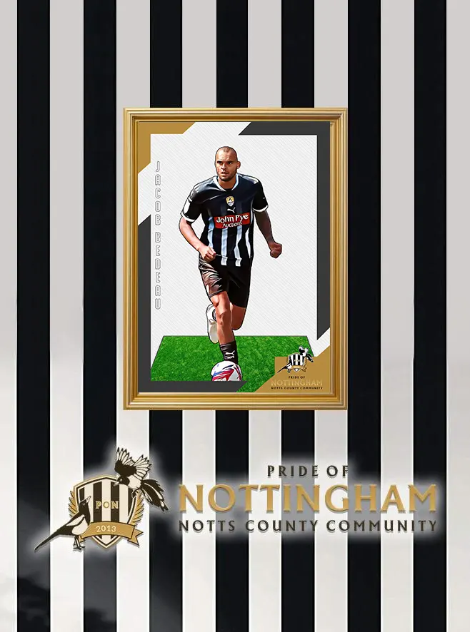 Jacob Bedeau 24/25 Notts County Pride of Nottingham print