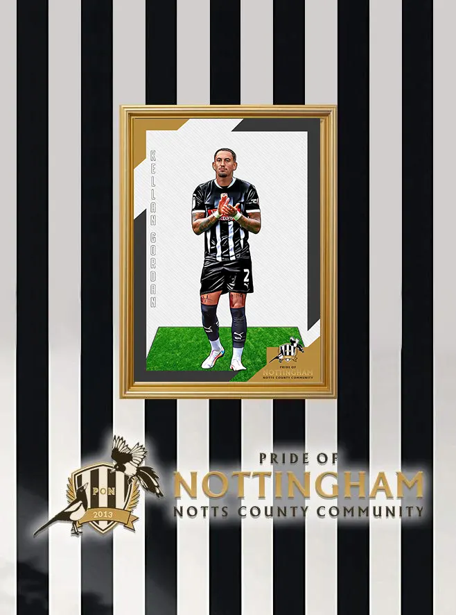 Kellan Gordon 24/25 Notts County Pride of Nottingham print